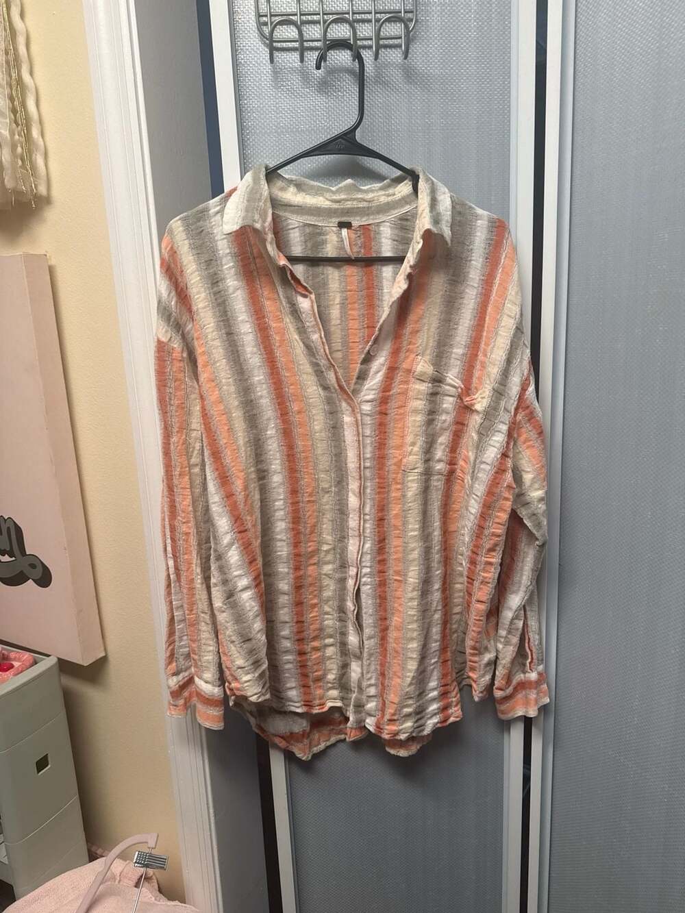 Young Fabulous & Broke Striped Split Back Button Down Shirt Size S